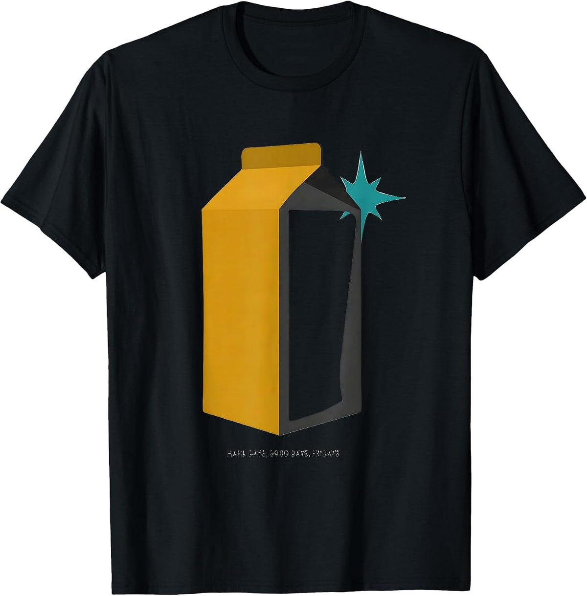 Men's Hard Days, Good Days, Fridays Playful Cafeteria Crew Lunch T-Shirt - Black
