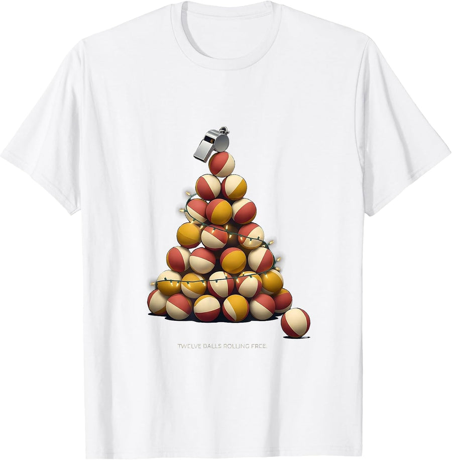 Men's On The First Day Gym Class Twelve Balls Rolling Free T-Shirt - White
