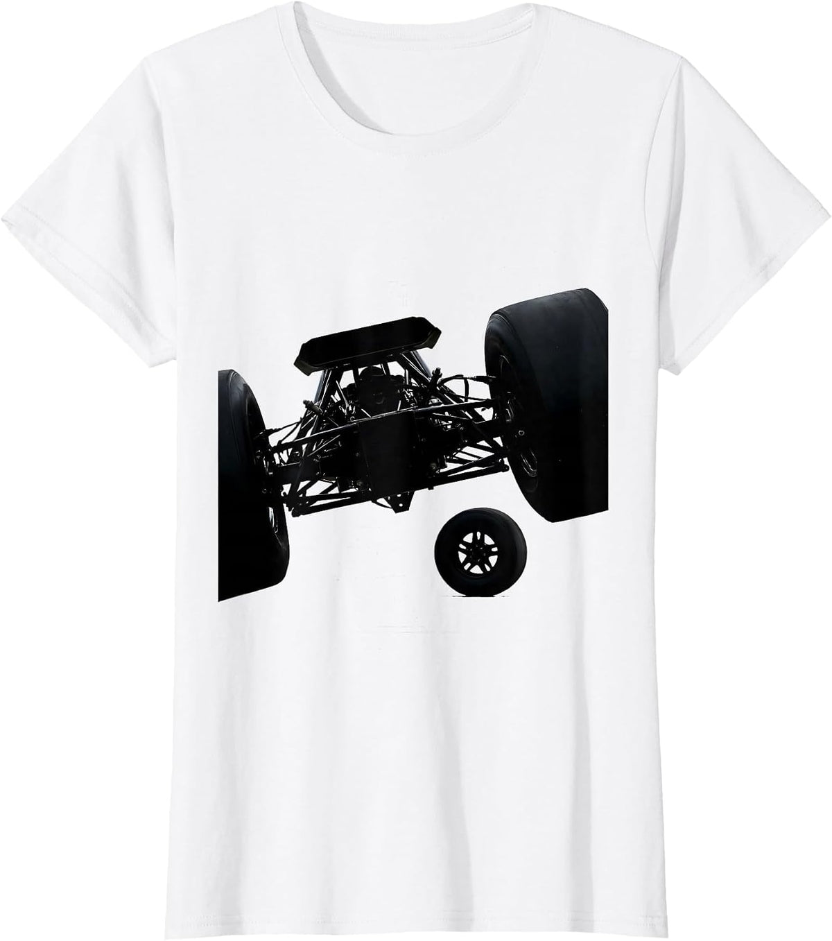 Women's Dragster Wheelie-Bar Broken RC Racing Humor T-Shirt - White