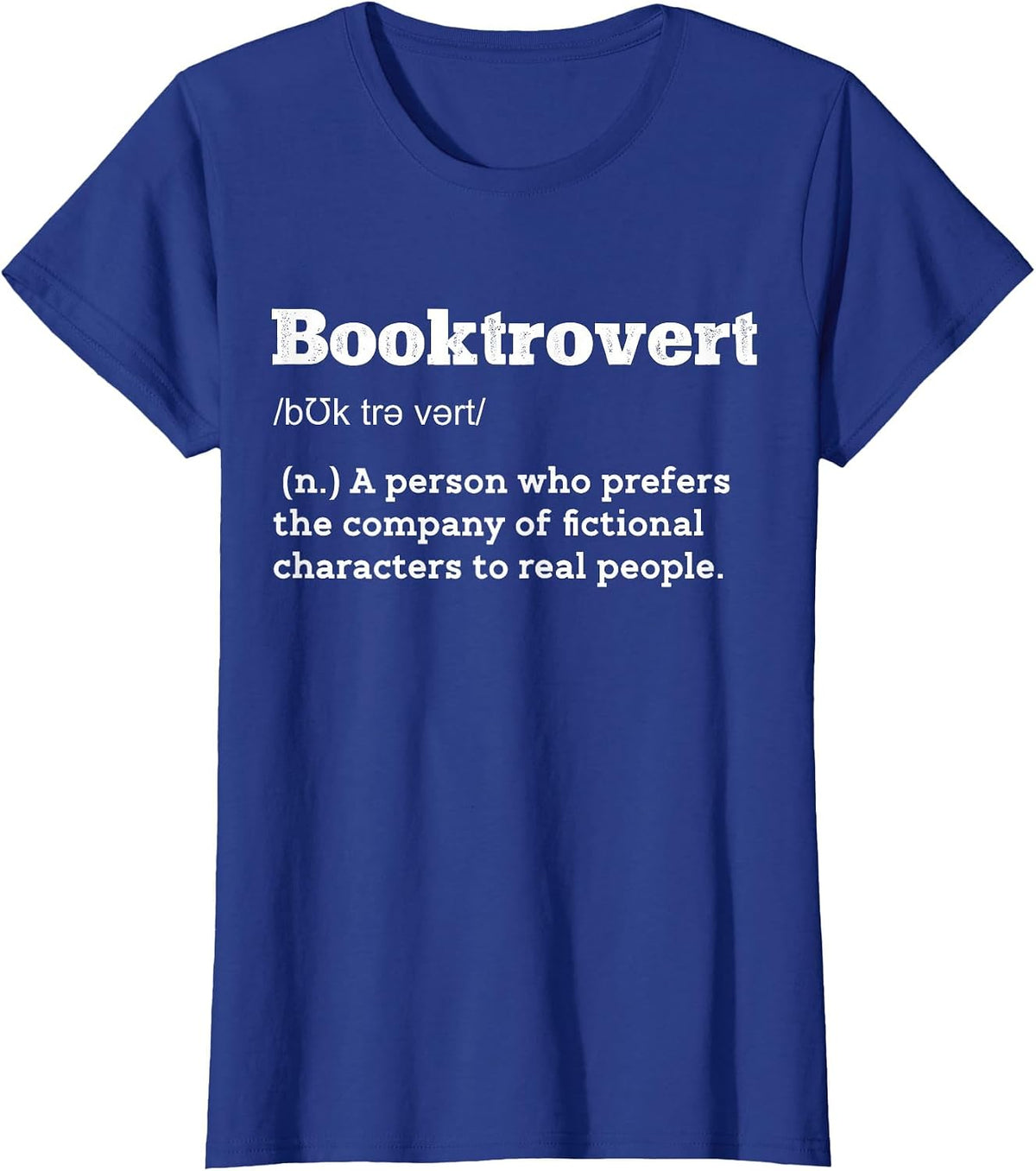 Booktrovert Definition Funny Book Lover Meaning Reader T-Shirt - Royal Blue