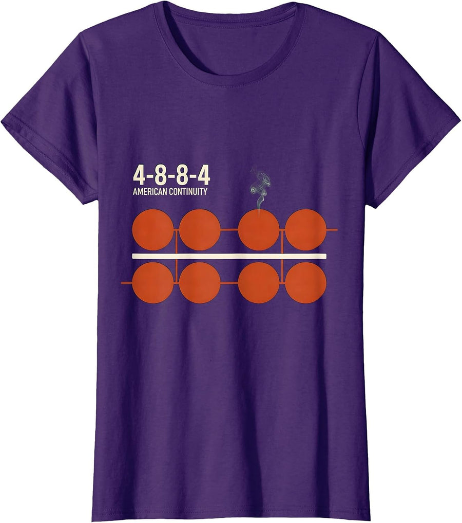 Women's 4-8-8-4 American Continuity Vintage Steam Locomotive Train T-Shirt - Purple