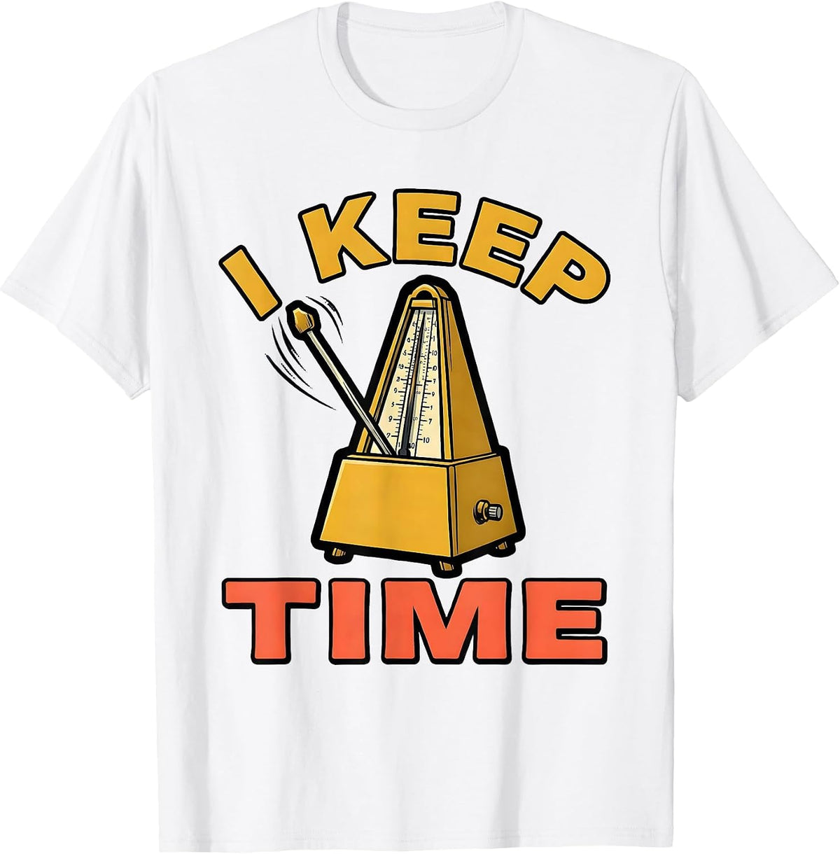 Men's I KEEP TIME Funny Music Lover Pianist Gift Idea T-Shirt - White