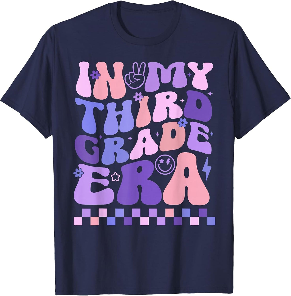 in My Third Grade Era 3rd Grade Teacher Student Boy Girl T-Shirt - Navy Blue