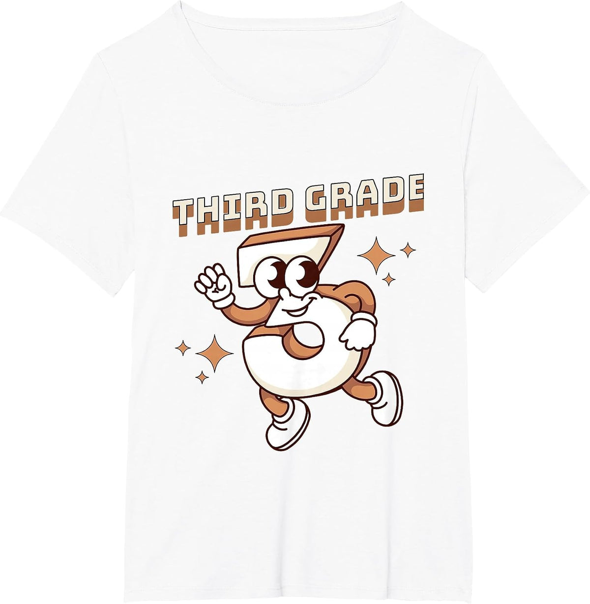 Third Grade Retro Funny 3 Back to School Girl Boy Teacher T-Shirt - White
