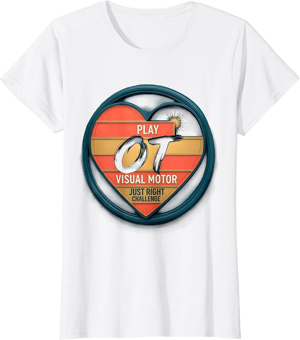 Women's OT PLAY VISUAL MOTOR JUST RIGHT CHALLENGE Occupational T-Shirt - White