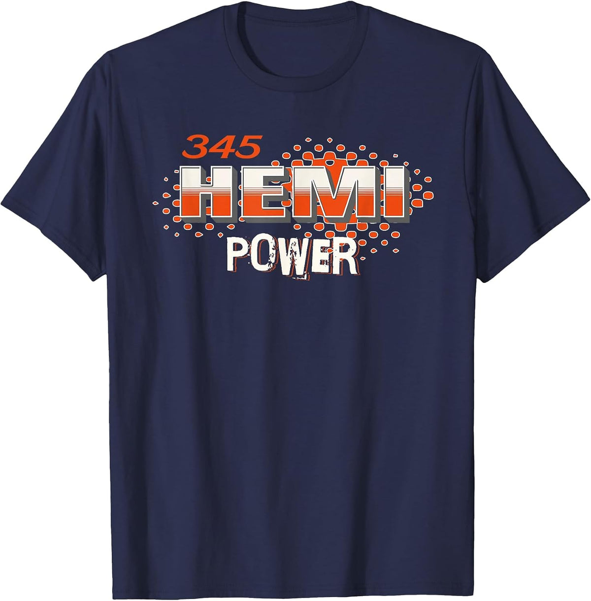 345 Hemi Power Muscle Car Design T-Shirt - Navy Blue