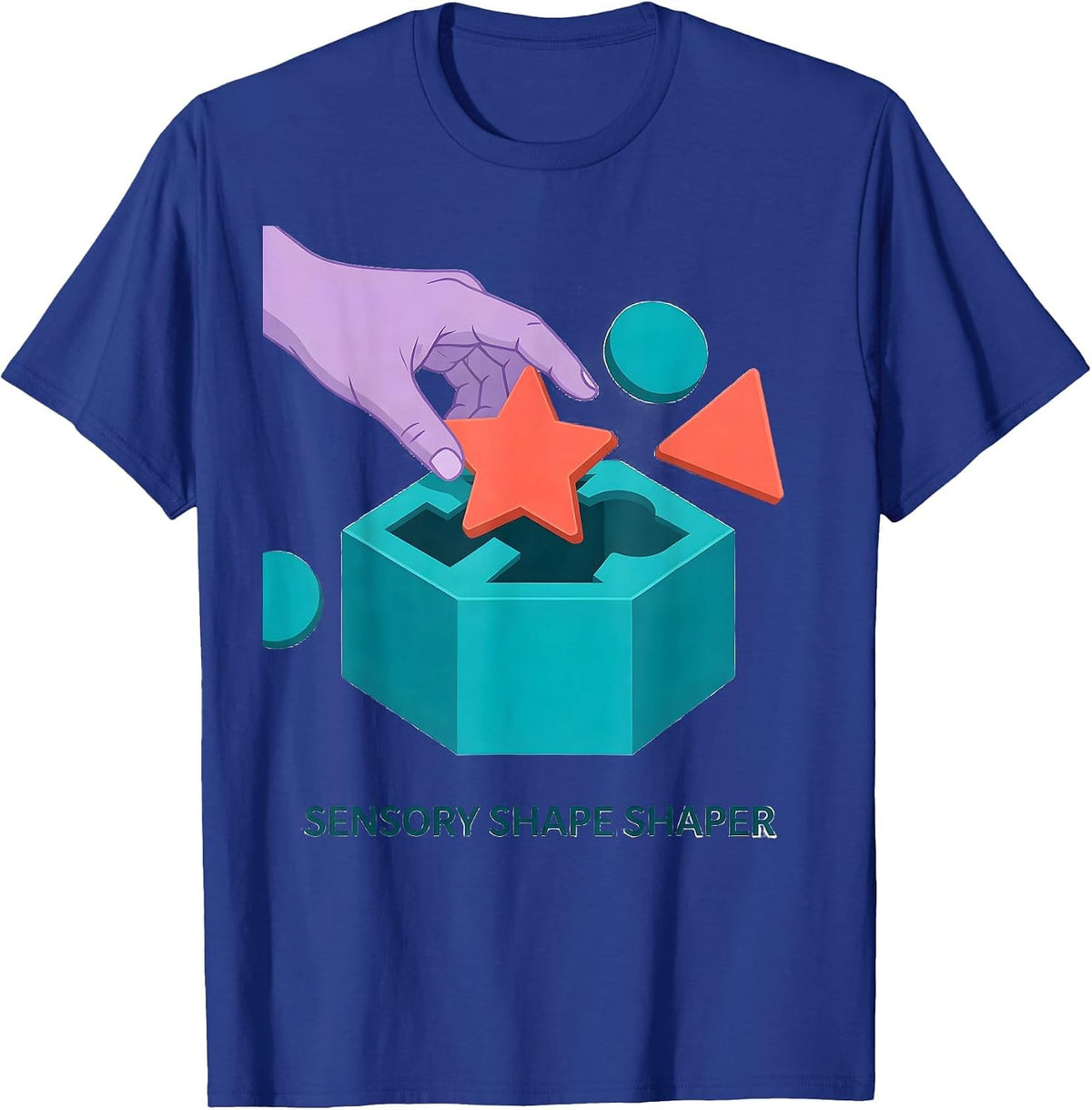 Men's Sensory Shape Shaper Playful Occupational Therapy OT Student T-Shirt - Royal Blue