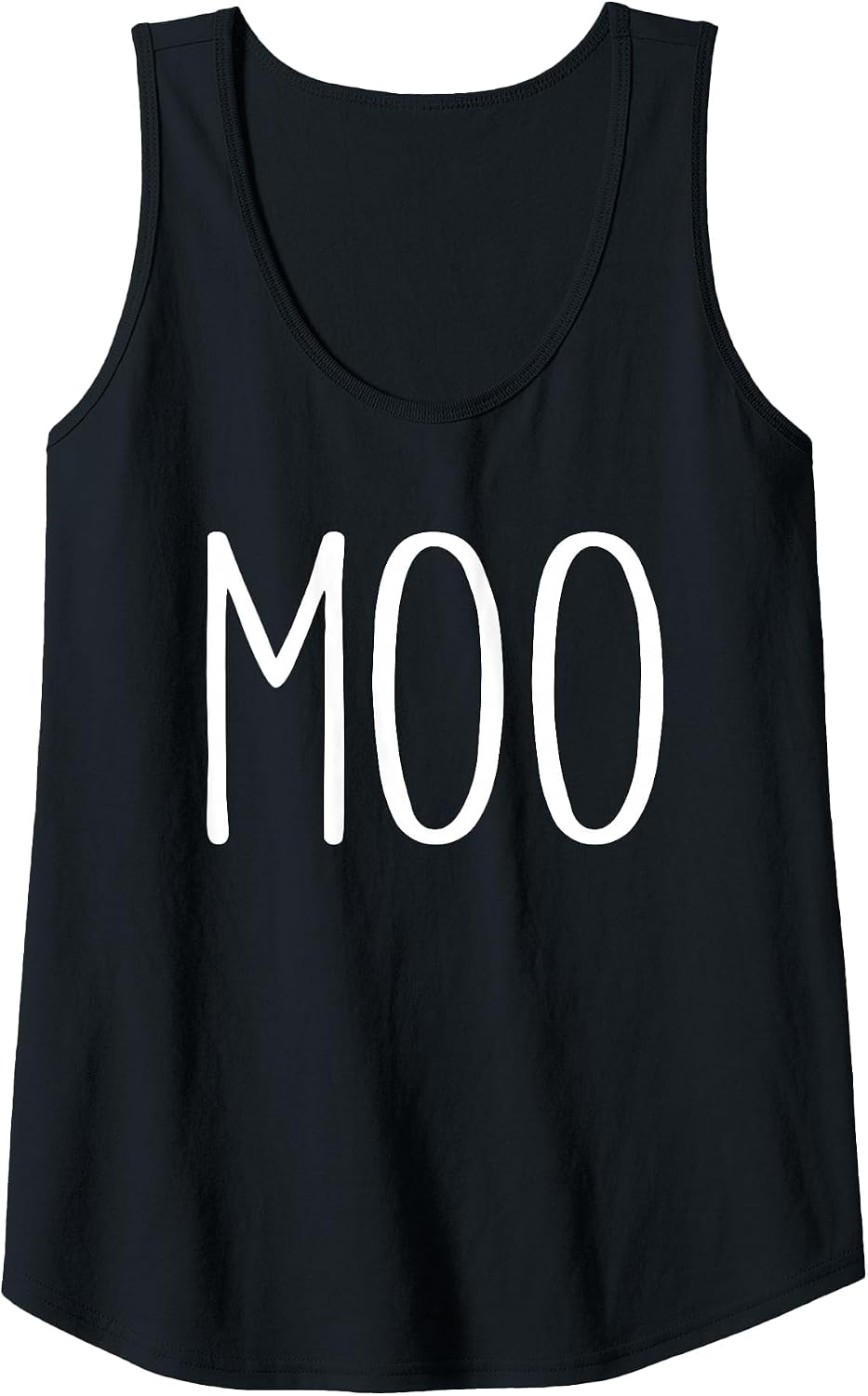 Moo Shirt Funny Adult Men Women Cow Goes Moo Costume Tank Top - Black