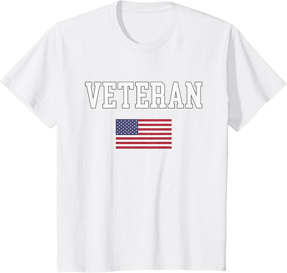 Veteran Vintage USA Flag Veterans Day T-Shirt - White