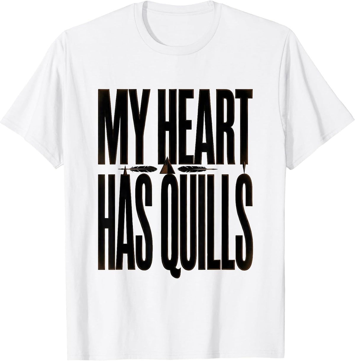 Men's My Heart Has Quills Cute Hedgehog Lover Funny Humor T-Shirt - White