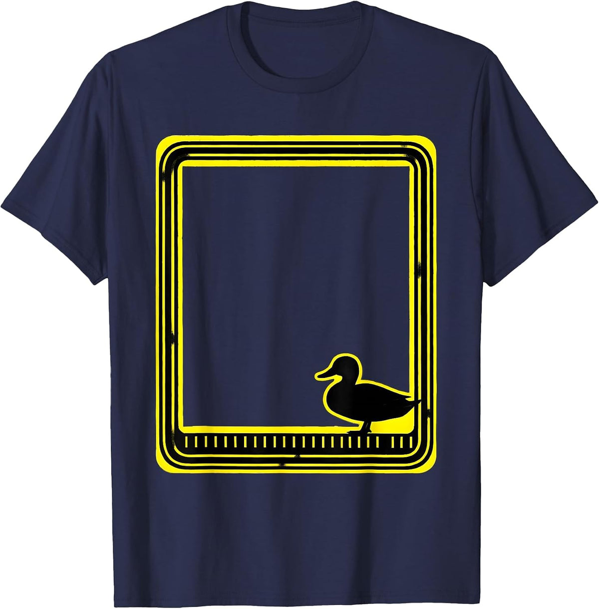 Men's Duck Decoy Stencil Graphic Hunting Dad Humor T-Shirt - Navy Blue
