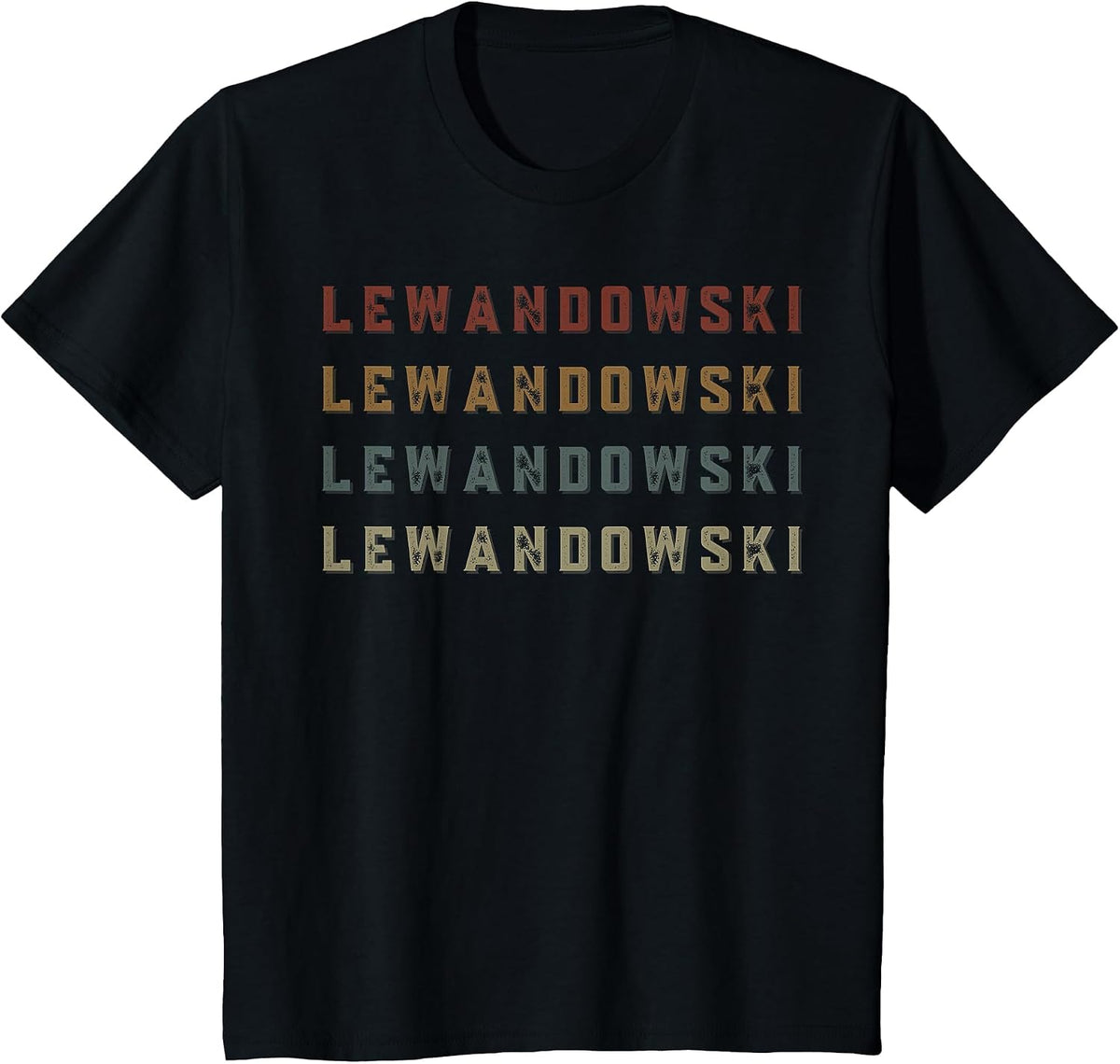 Vintage Lewandowski Name Funny Love Heart Lewandowski Grunge T-Shirt - Black