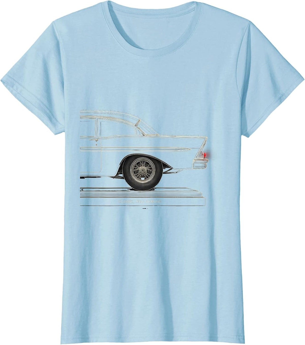 Classic Still Running Vintage Retro Muscle Car Racing T-Shirt - Baby Blue