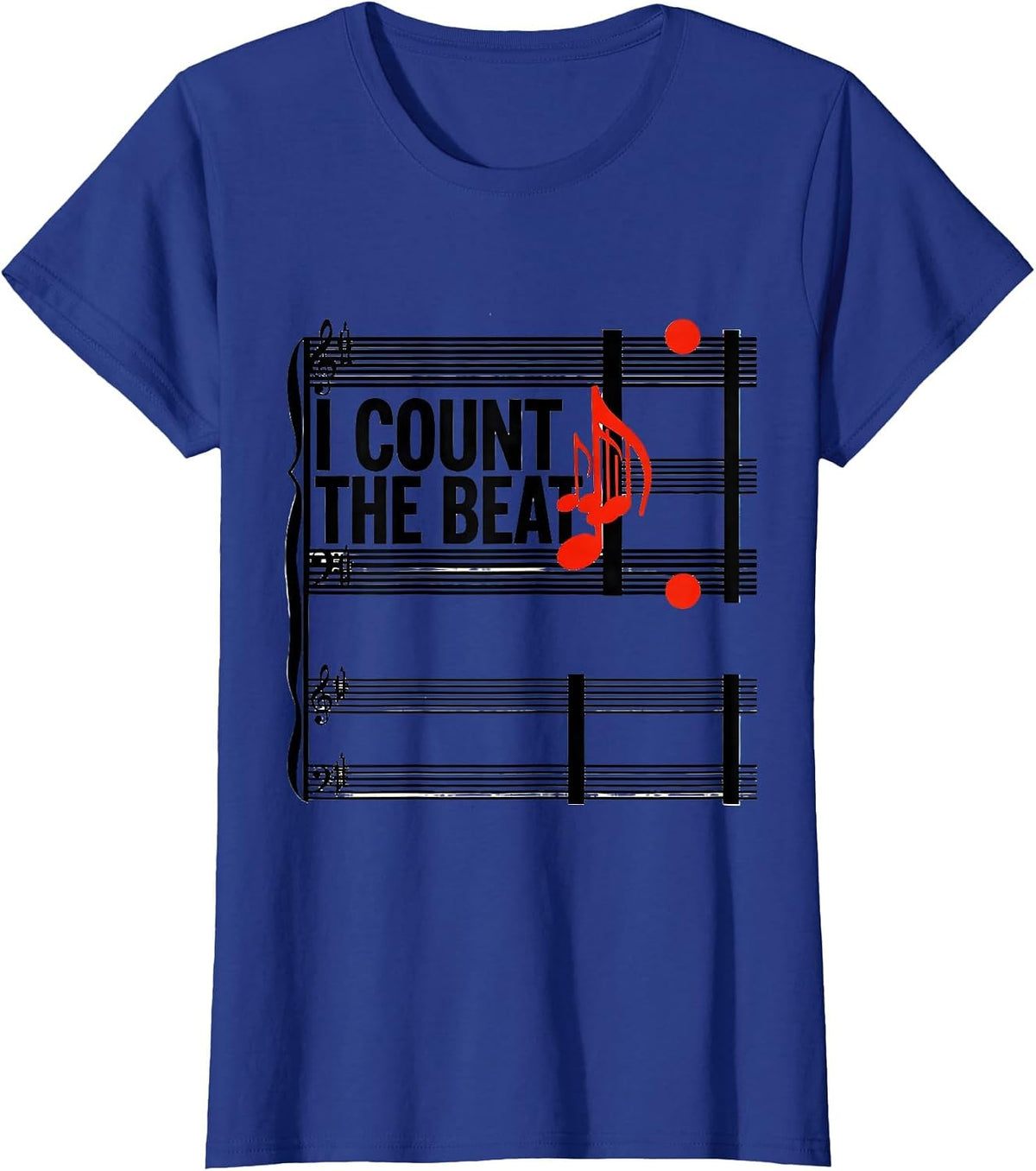 Women's I Count The Beat Geometric Musician Humor Gift For Music T-Shirt - Royal Blue
