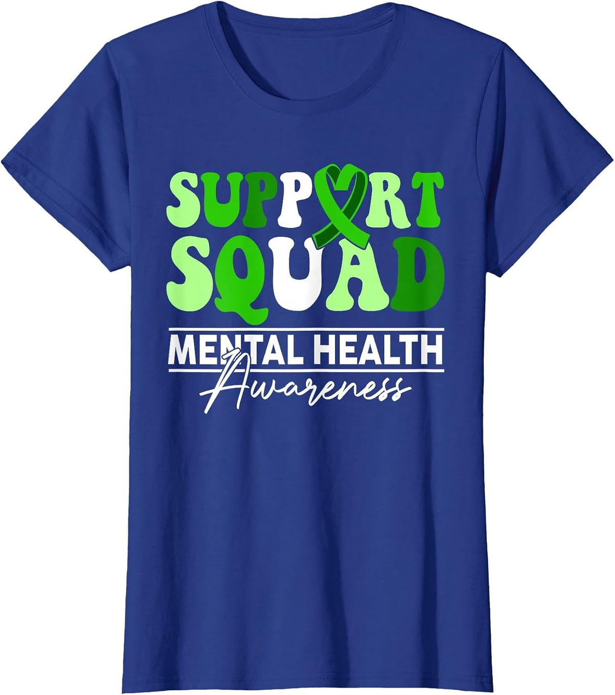 Support Squad Sunflower Hair Mental Health Awareness T-Shirt - Royal Blue