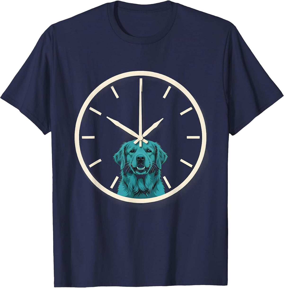 Retriever With Teal Duck Minimalist Wildlife Hunter Humor T-Shirt - Navy Blue