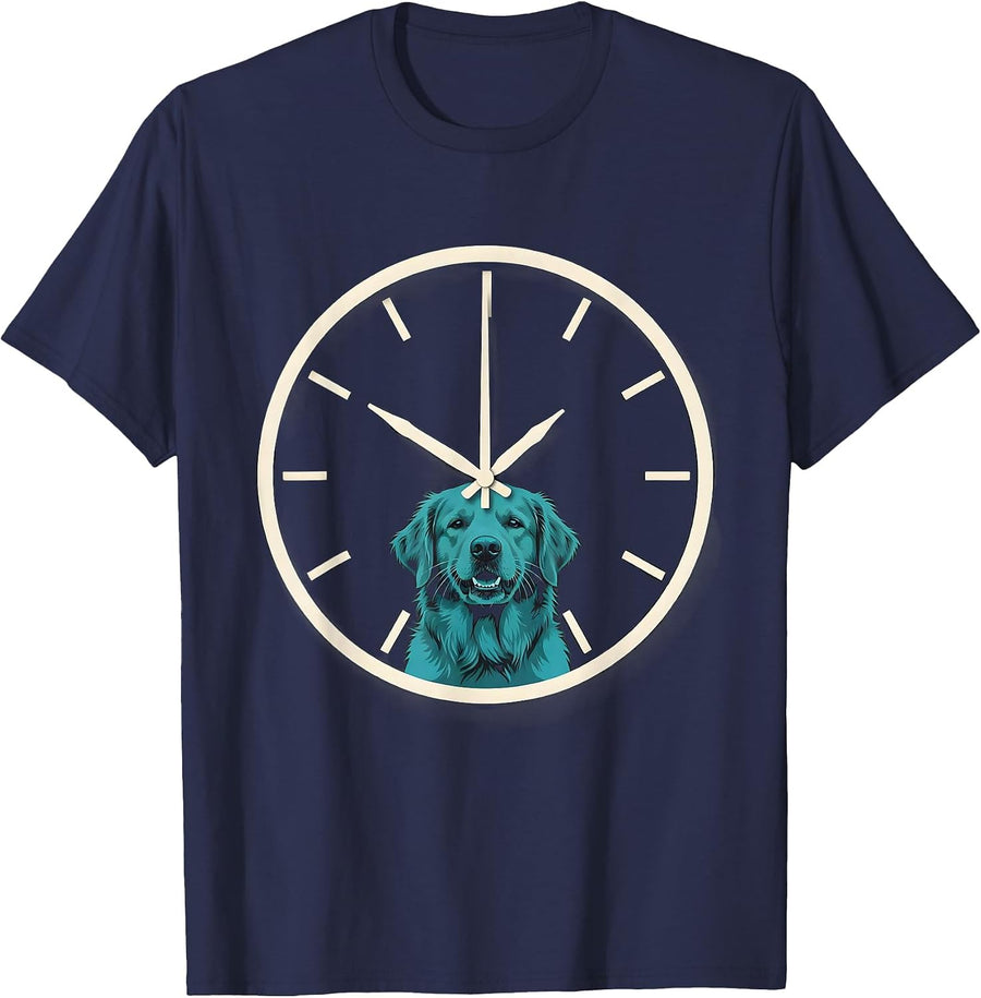 Retriever With Teal Duck Minimalist Wildlife Hunter Humor T-Shirt - Navy Blue