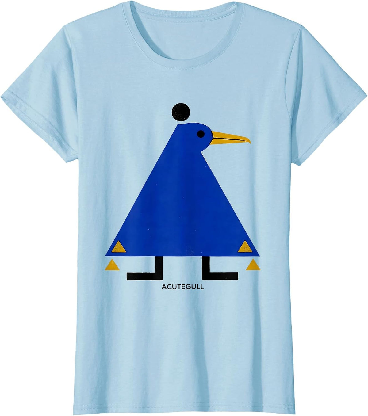 Acutegull Funny Triangle Bird Pun Math Teacher Humor T-Shirt - Baby Blue