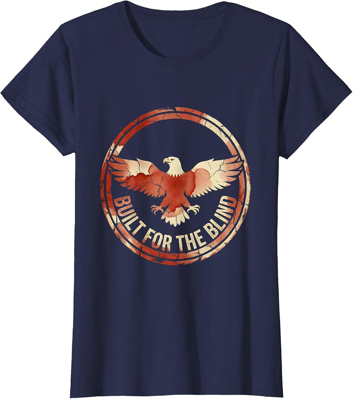 Women's Built for the Blind Duck Camo Hunting Design T-Shirt - Navy Blue