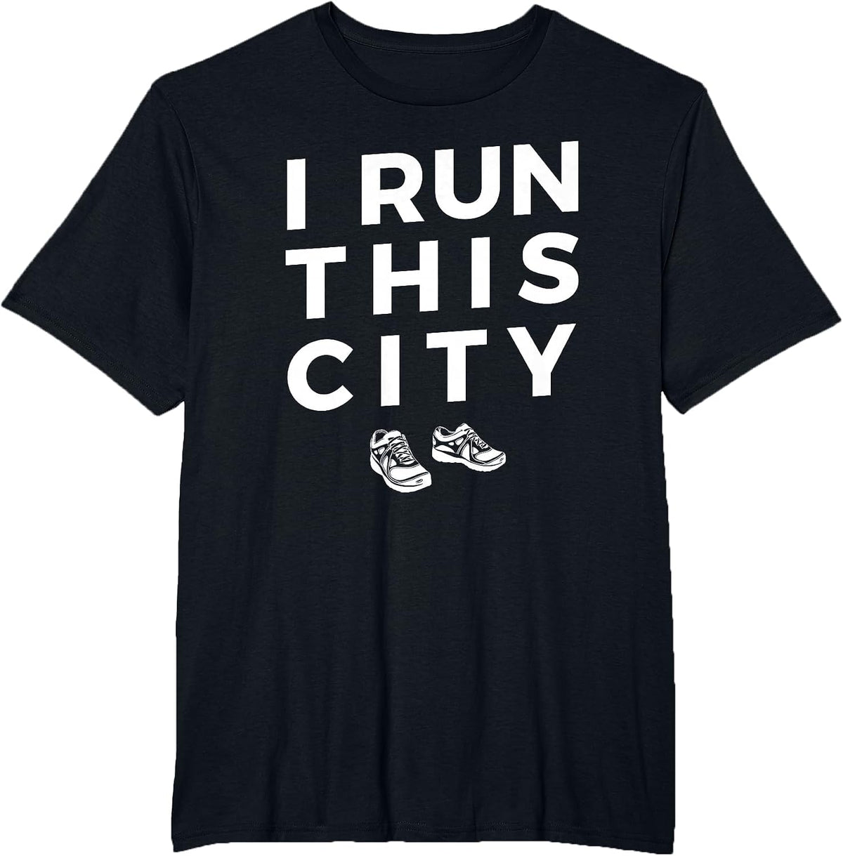 I Run This City Running T-Shirt, Funny Runner Graphic Tee - Black