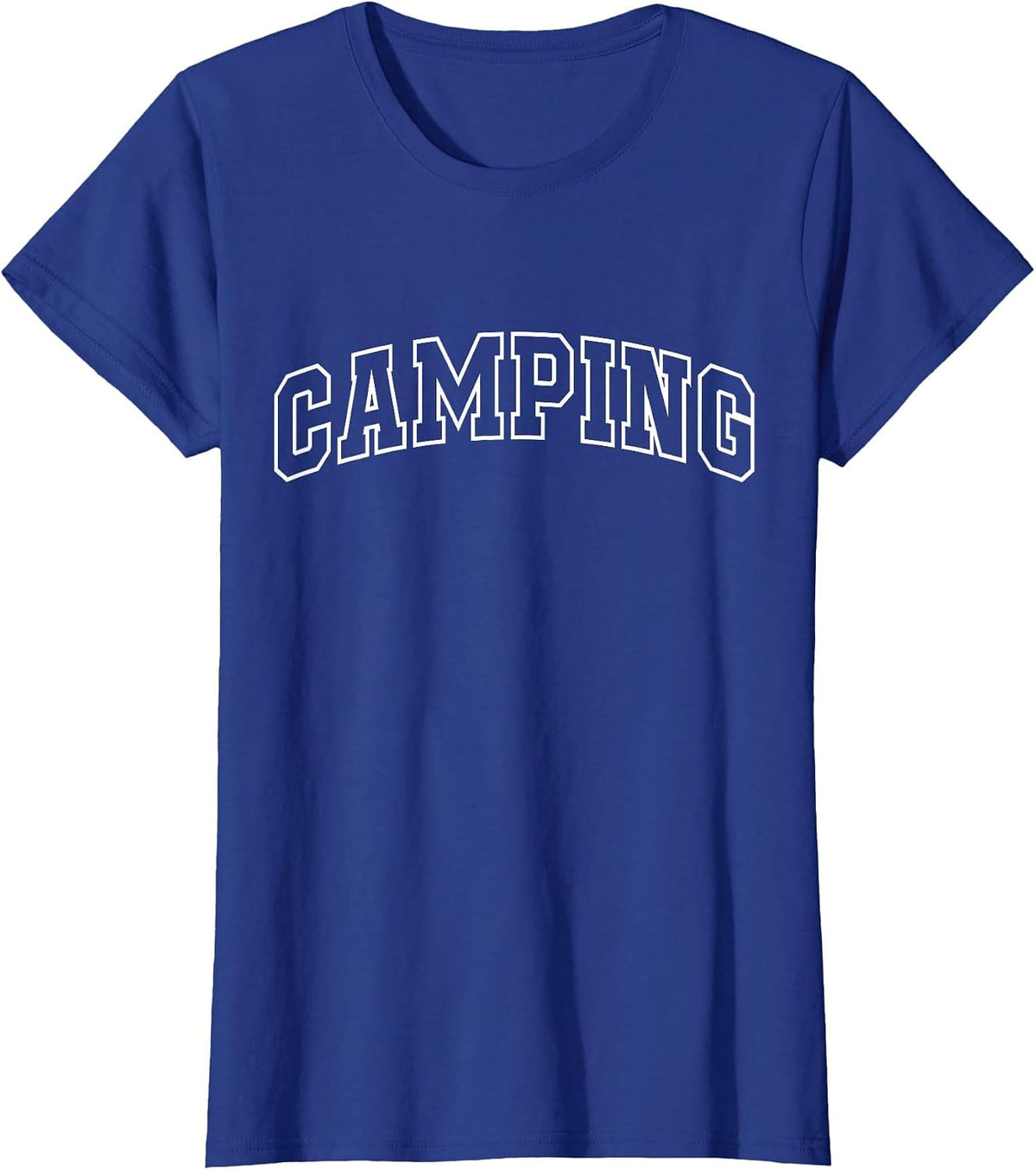 Camping Funny Athletic Lettering Camp Lover Camper T-Shirt - Royal Blue