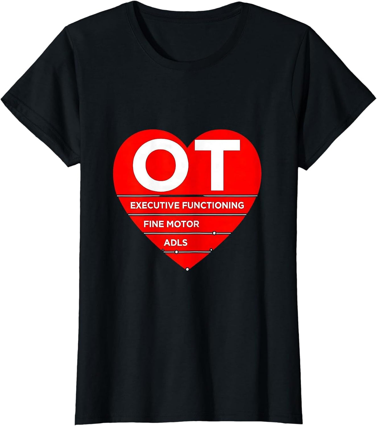 Women's OT Executive Functioning Fine Motor ADLS Occupational T-Shirt - Black