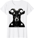 Women's Unbothered Mostly Horned Silhouette Goat with Sunglasses T-Shirt - White