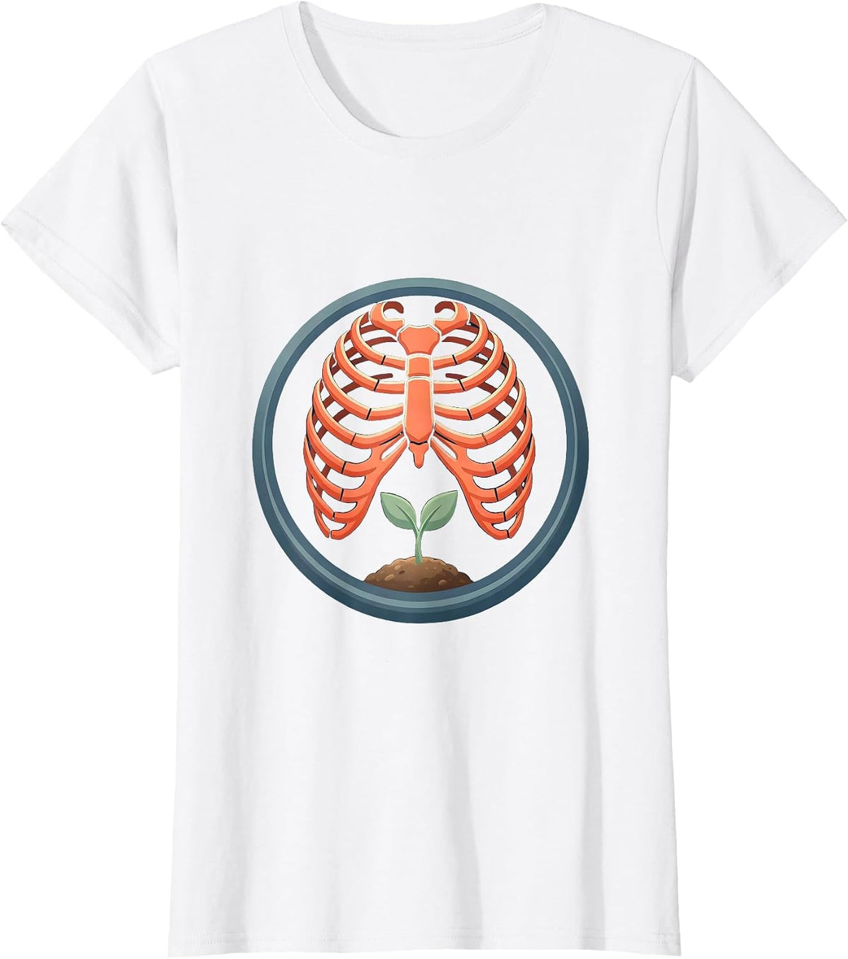 Mental Health Matters Ribcage Seedling Growth Art T-Shirt - White
