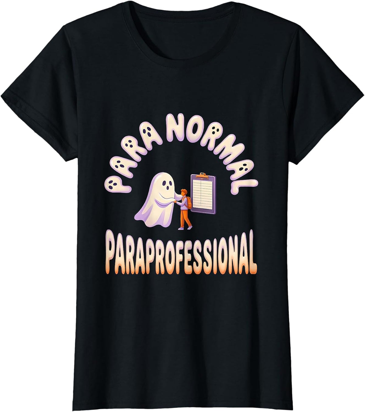 Women's Para Normal Paraprofessional Ghost SpEd Halloween Teacher T-Shirt - Black