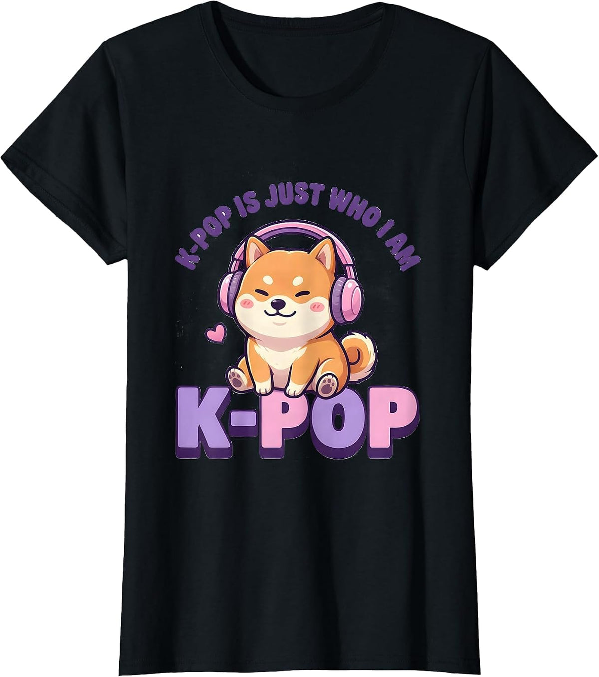 K-Pop Is Just Who I Am Cute Kawaii K-Pop Fangirl Teen Gift T-Shirt - Black