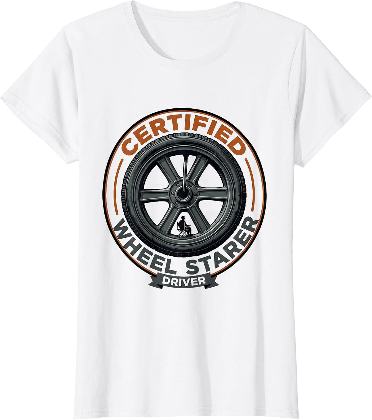 Certified Driver-Wheel Starer Editorial Conceptual Train T-Shirt - White