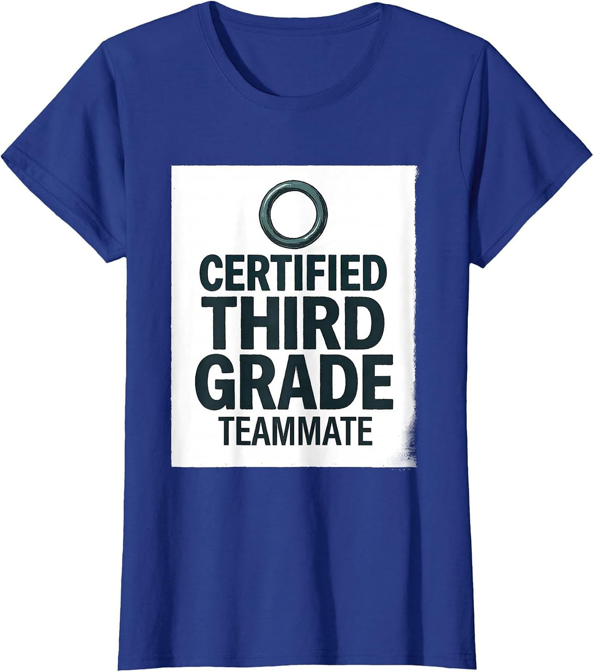 Women's Certified Third Grade Teammate Teacher Team Squad Back T-Shirt - Royal Blue