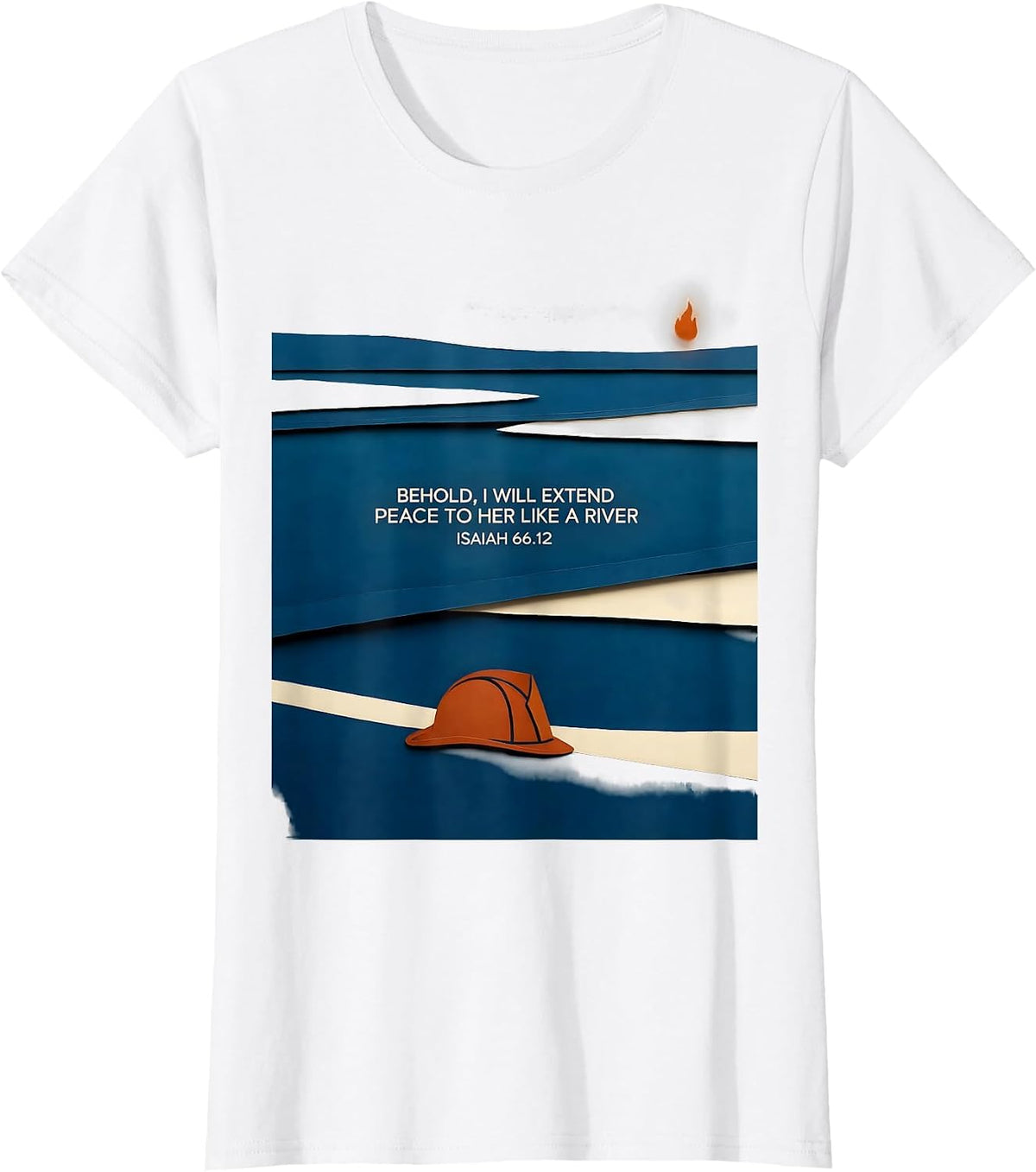 Behold I Will Extend Peace Christian First Responder Faith T-Shirt - White
