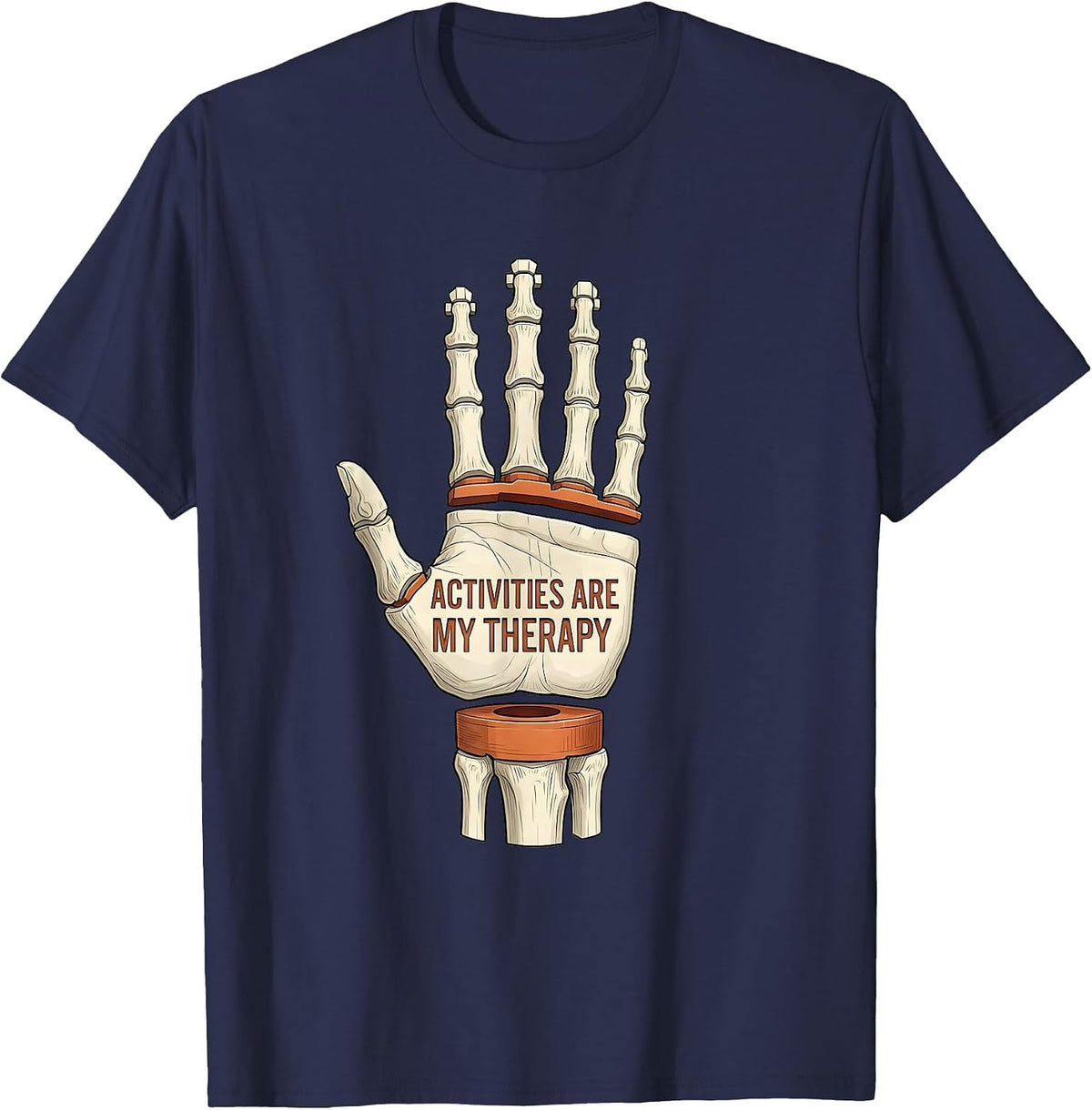 Men's Activities Are My Therapy Occupational Therapy Design T-Shirt - Navy Blue
