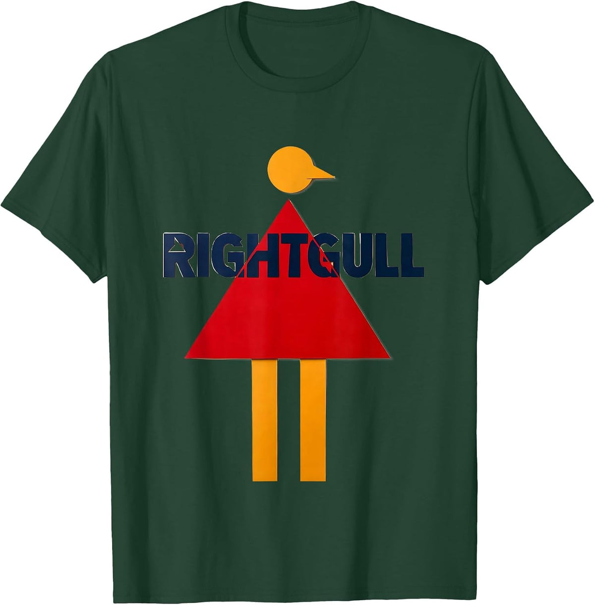 Men's Rightgull Triangle Bird Pun Funny Math Teacher Humor T-Shirt - Dark Green