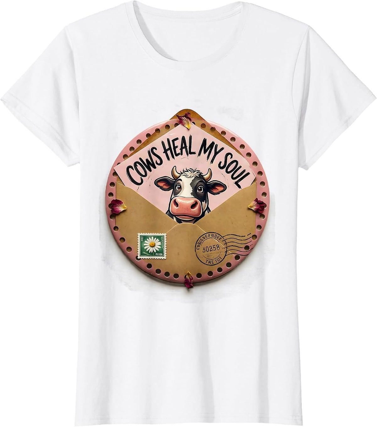 Cows Heal My Soul Animal Lover Design T-Shirt - White