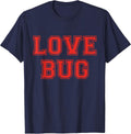 Love Bug V-Day Retro Style Love Bug Valentine's Day T-Shirt - Navy Blue