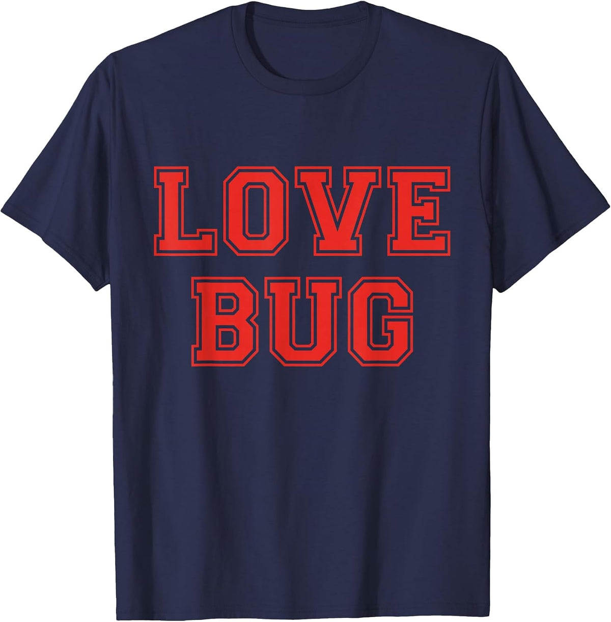Love Bug V-Day Retro Style Love Bug Valentine's Day T-Shirt - Navy Blue