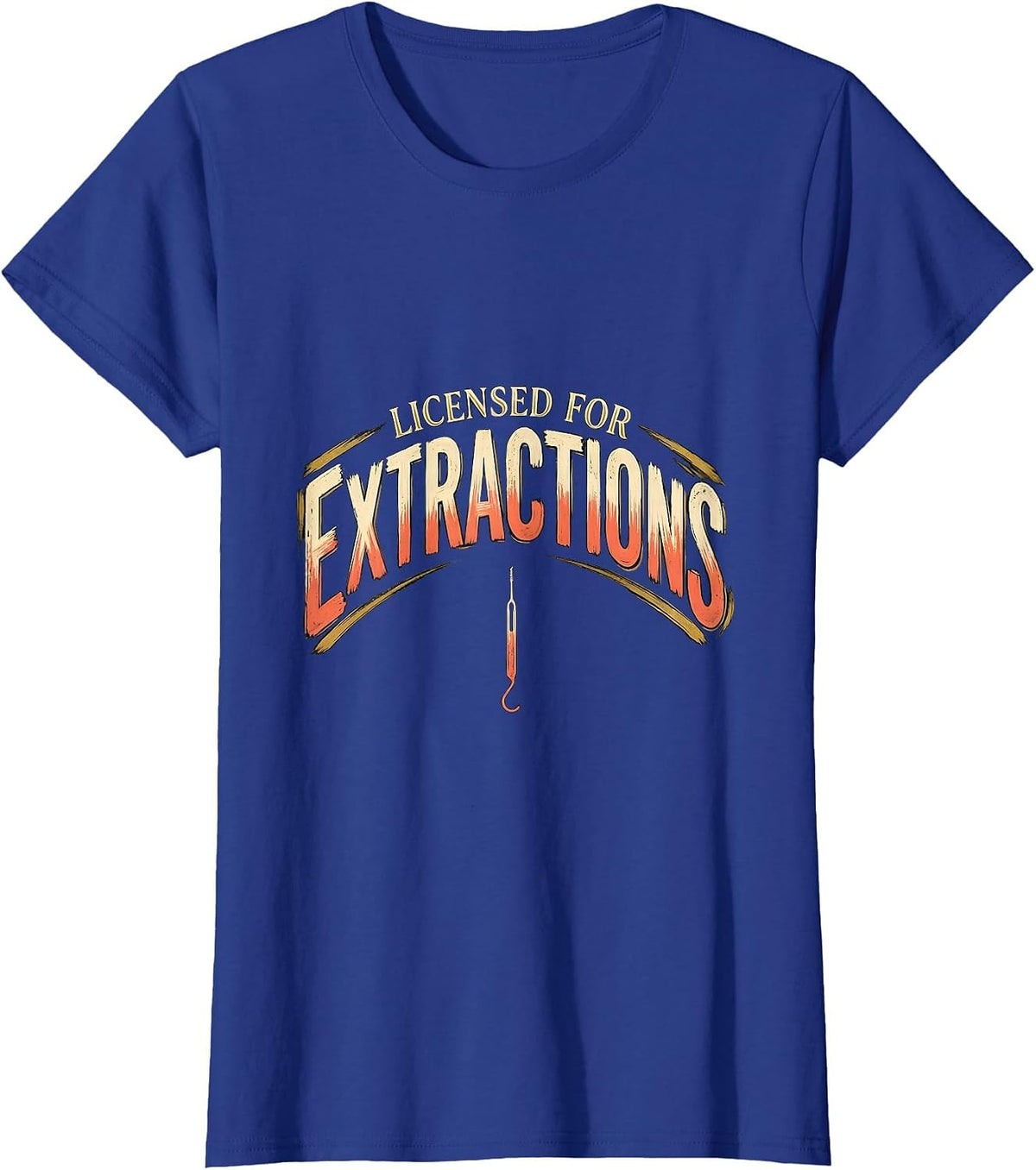 Women's Licensed For Extractions Funny Esthetician Skincare T-Shirt - Royal Blue