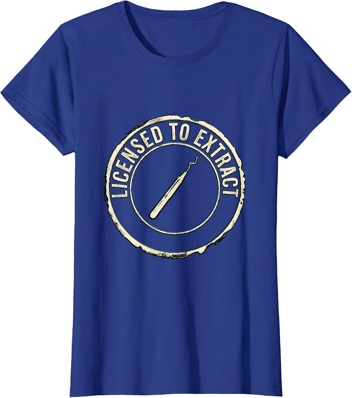 Women's Licensed To Extract Rubber Stamp Esthetician Skincare T-Shirt - Royal Blue