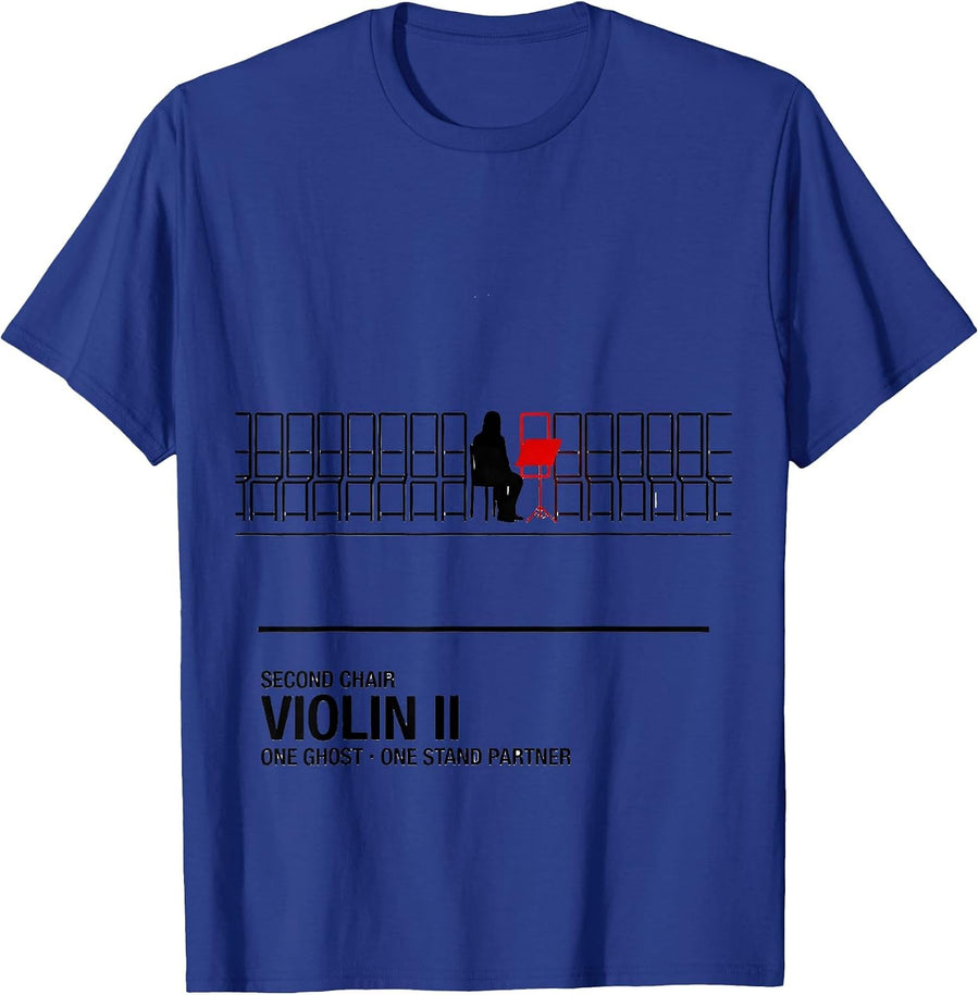 Second Chair, Violin II: One Ghost, One Stand Partner T-Shirt - Royal Blue