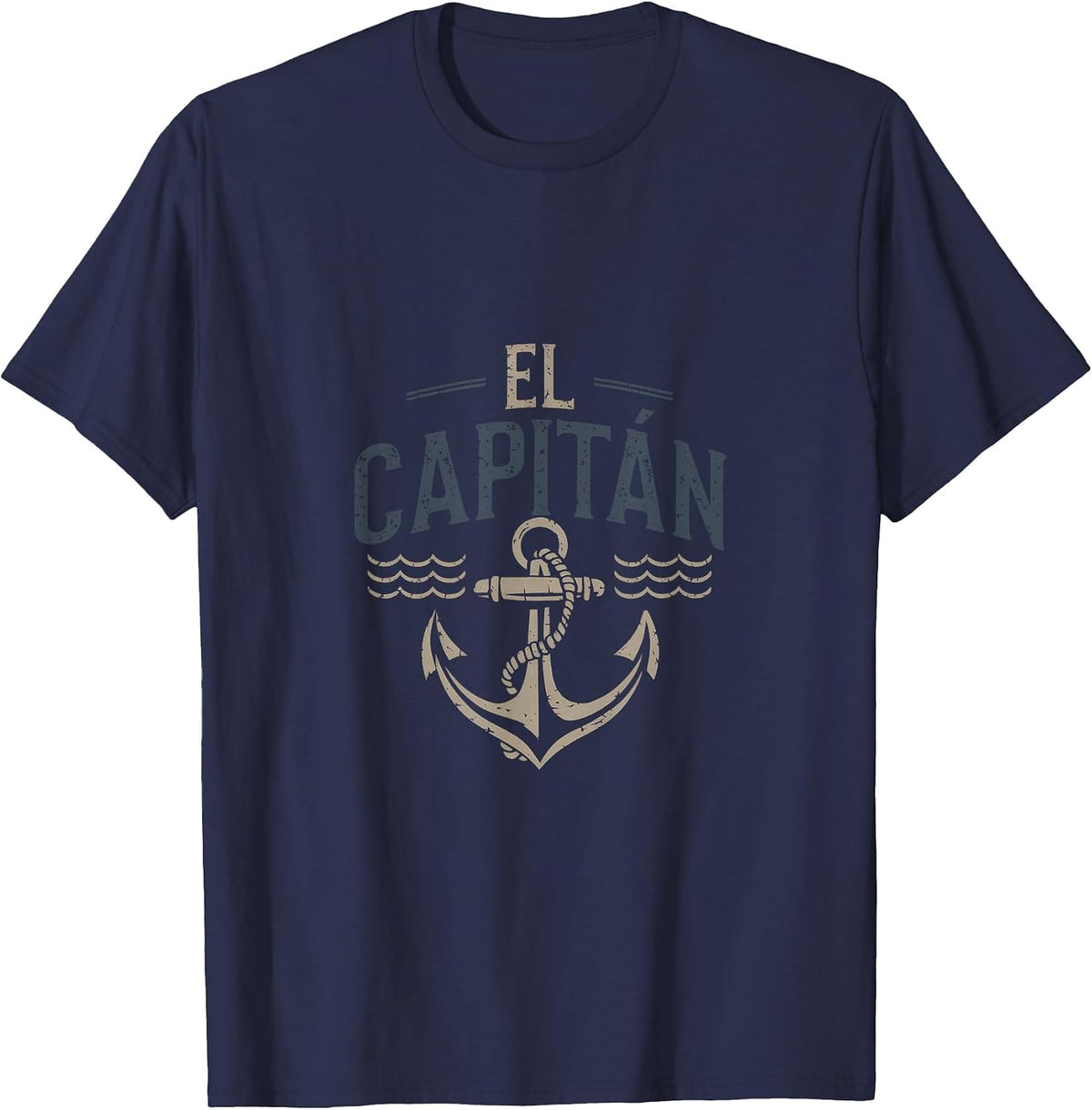 El Capitán - El Capitan Captain Anchor Boat Sail T-Shirt - Navy Blue