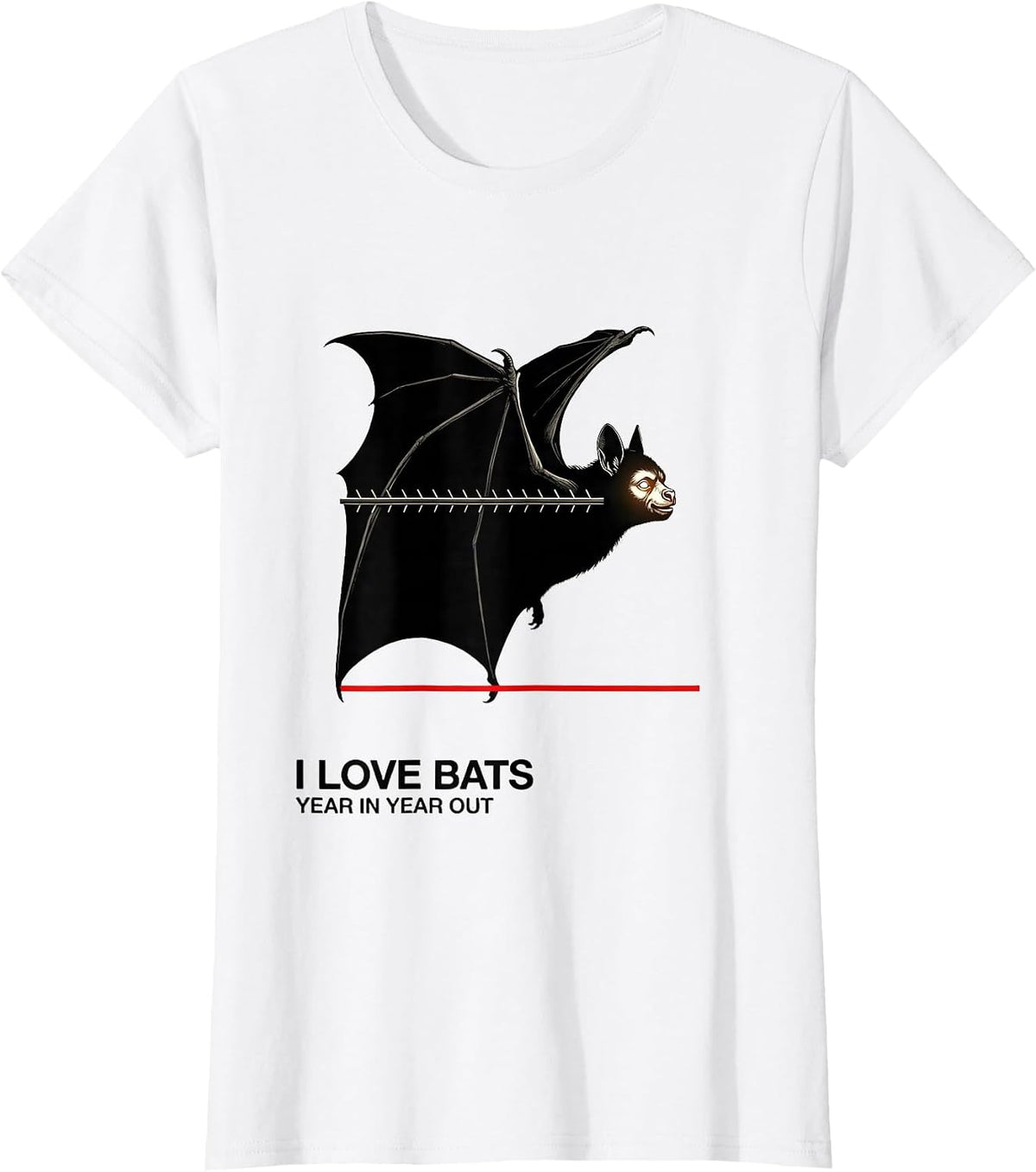 Women's I Love Bats Year In Year Out Vintage Bat Lover Halloween T-Shirt - White