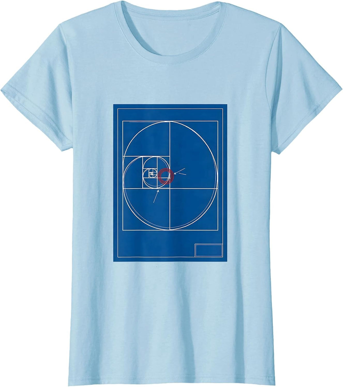 Fibonacci Spiral Golden Ratio Sacred Geometry Math Lover T-Shirt - Baby Blue