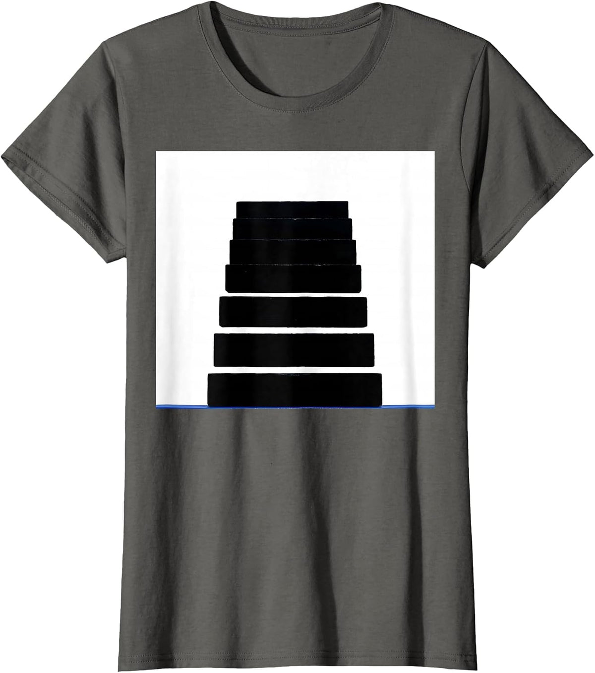 Women's Countdown Ladder Brutalist Graphic Thin Blue Line Police T-Shirt - Asphalt Grey