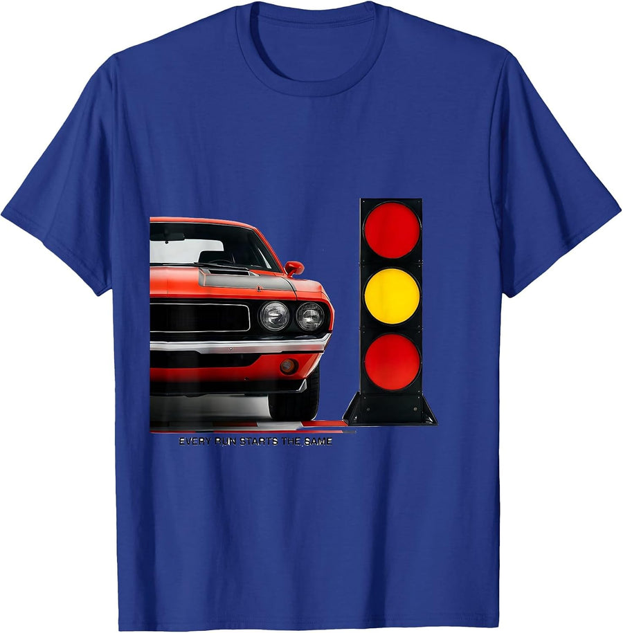 Every Run Starts The Same Vintage Retro Car Racing T-Shirt - Royal Blue