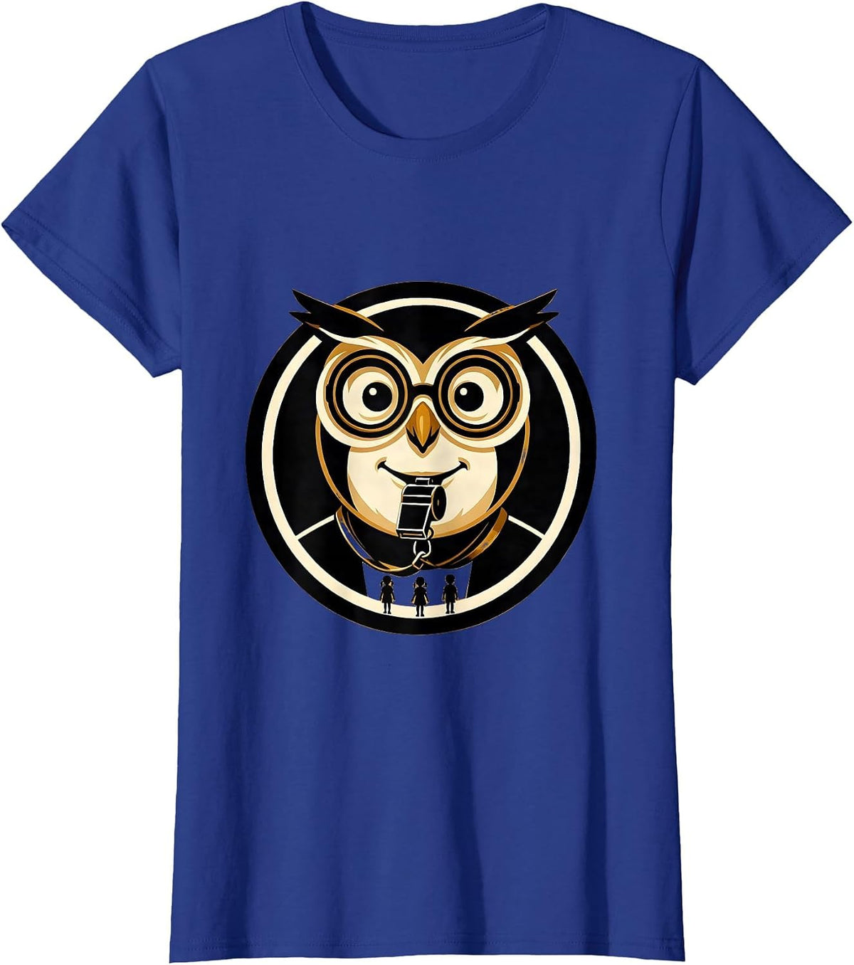 Women's Owlish Spectacles Teacher Halloween Costume Cute Humor T-Shirt - Royal Blue