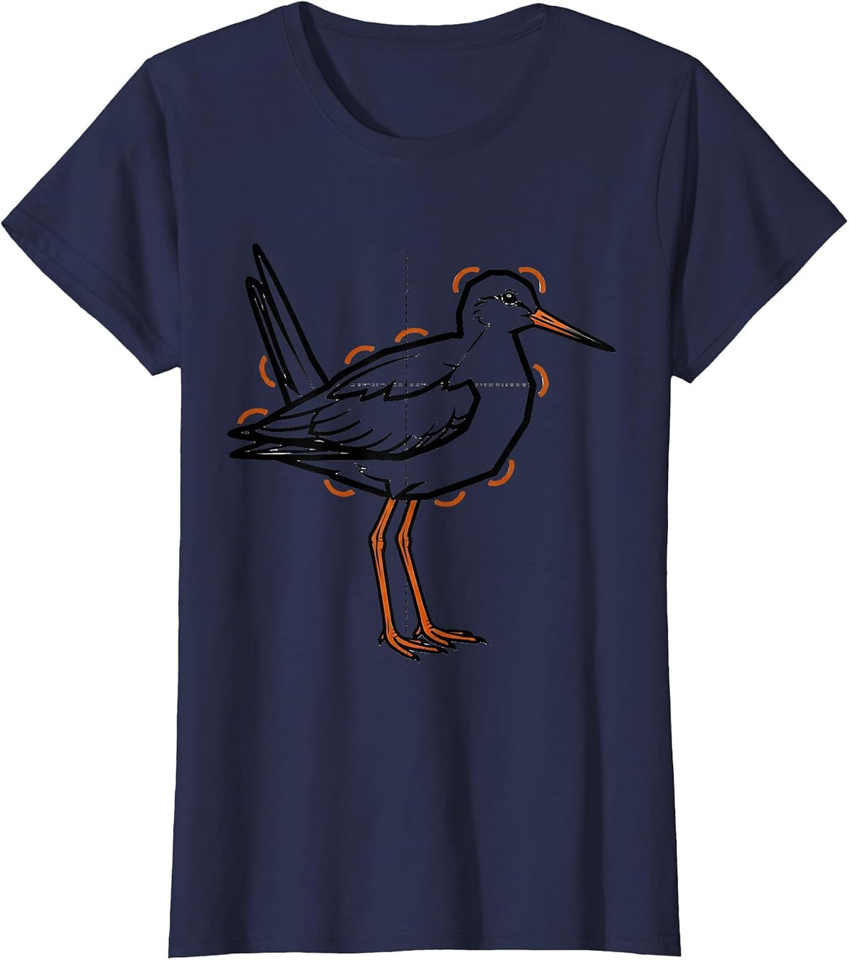 Women's Triangull Geometric Bird Pun Humor Math Teacher Novelty T-Shirt - Navy Blue