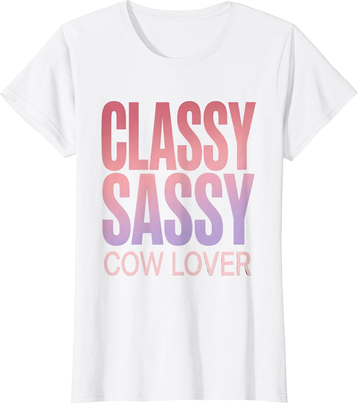 Classy Sassy Cow Lover Graphic Design T-Shirt - White