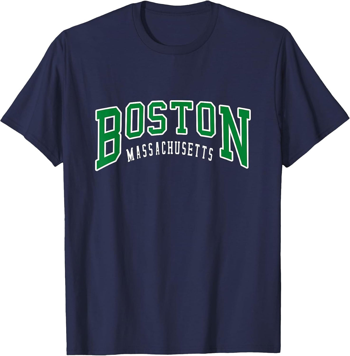 Boston Massachusetts MA Vintage Sports Design T-Shirt - Navy Blue